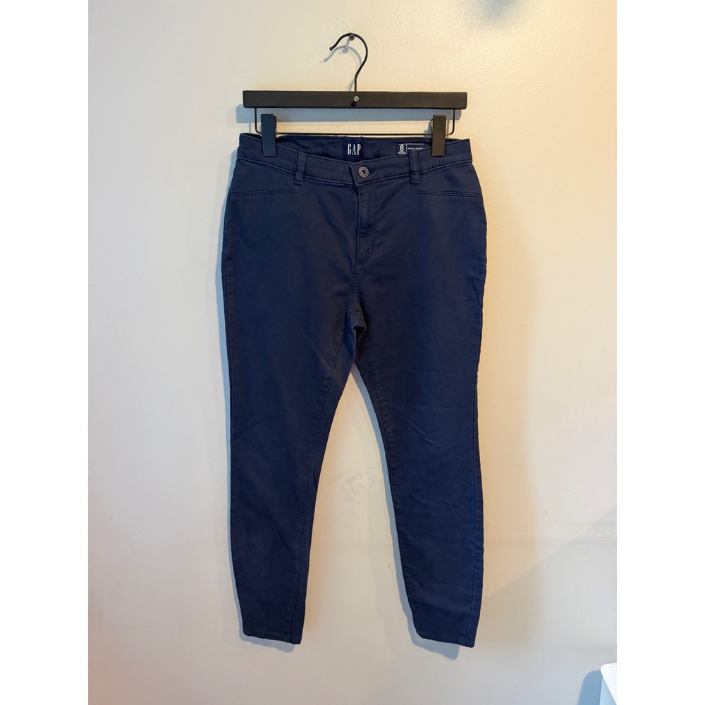Gap Womens Navy Blue Stretch Skinny Chino Pants Size 8‎ Cotton Blend Slim Fit